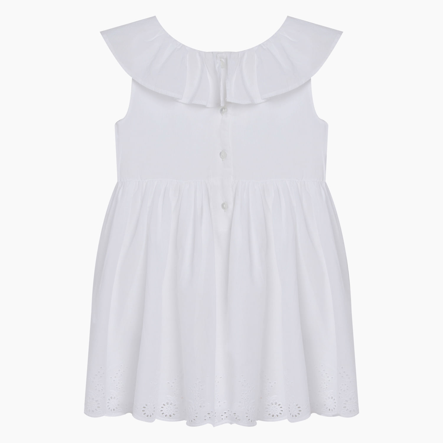 Vestido de niña bordado blanco (2 a 12 años) - Colloky Chile