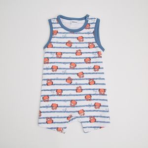 Osito de bebe niño listado blanco (RN a 6 meses)