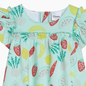 Vestido de bebe niña frutas calipso (RN a 6 meses)