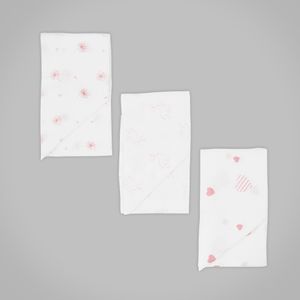 Pañal de bebe niña 3 pack corazones rosado (talla única)