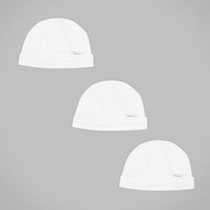 Gorro baby 3 pack blanco (0 a 6 meses)