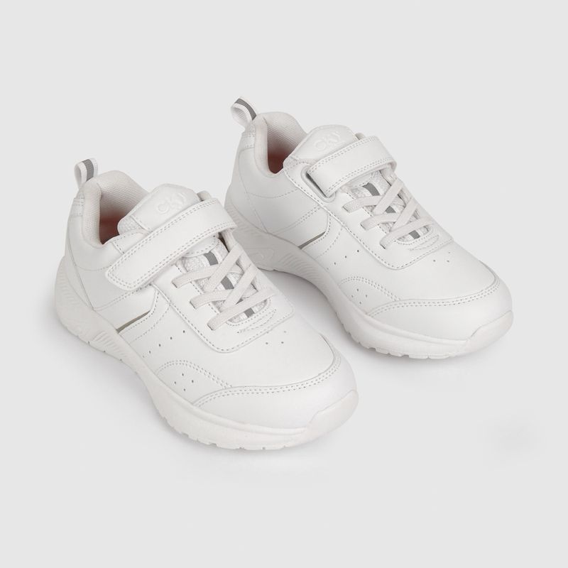 Zapatilla escolar unisex junior blanca 23 a 29 Colloky Chile