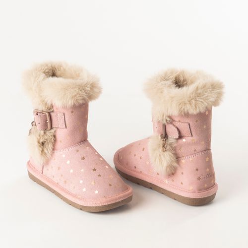 Bota de niña cuero piel rosada (20 a 27)
