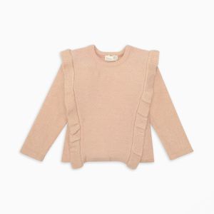 Sweater de niña con vuelos rosado (3 a 36 meses)