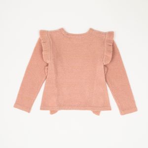 Sweater de niña con vuelos rosado (3 a 36 meses)