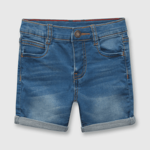 Bermuda de niño jeans elasticado azul (3 meses a 3 años)