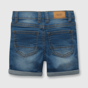 Bermuda de niño jeans elasticado azul (3 meses a 3 años)