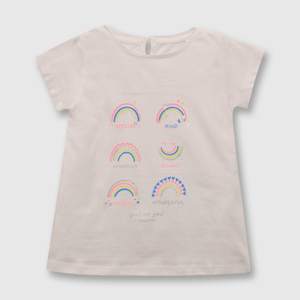 Polera de niña arcoiris rosado (3 meses a 3 años)