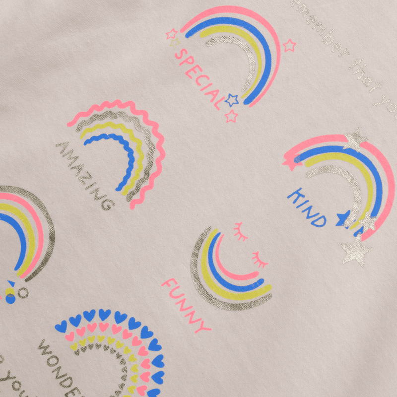 Polera de niña arcoiris rosado (3 meses a 3 años)