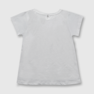 Polera de niña estrella de mar blanco (3 meses a 3 años)