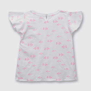 Polera de niña peces blanco (3 meses a 3 años)