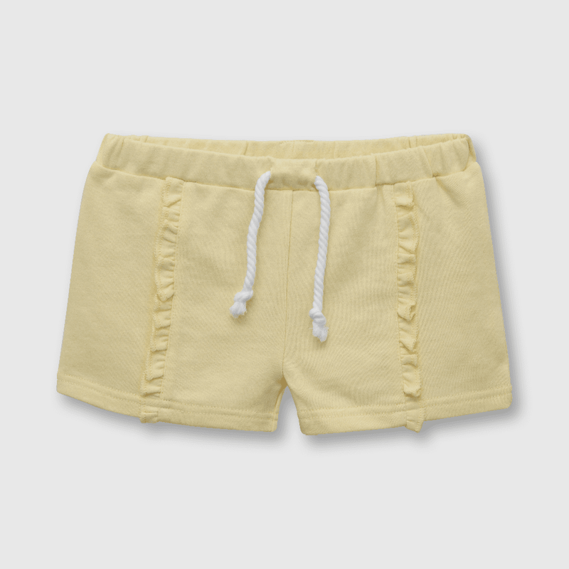 Short de niña color vuelitos amarillo (3 meses a 3 años)