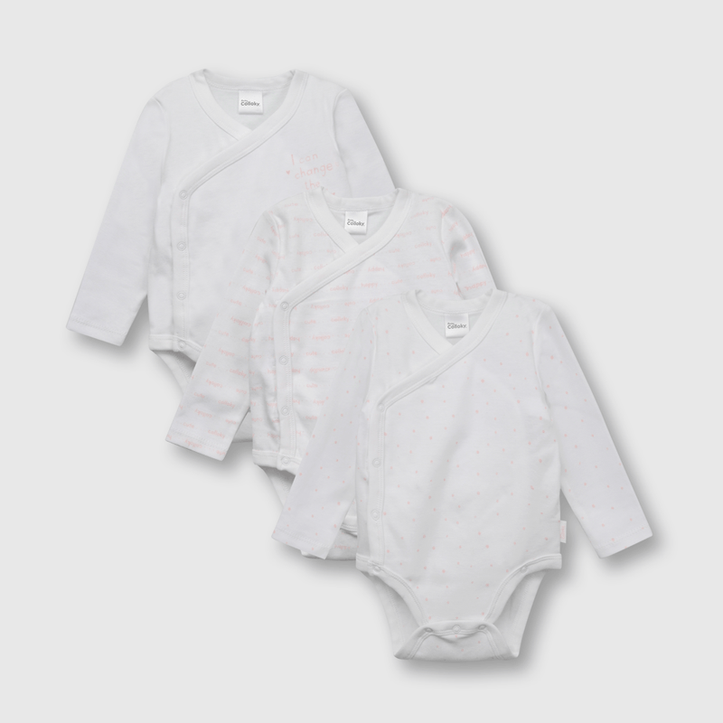 Body de bebe niña 3 pack rosado (0 a 2 años)