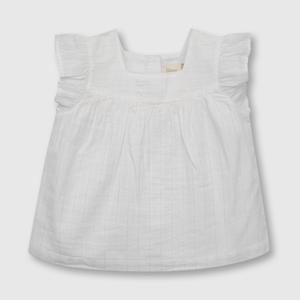 Blusa de niña romantica blanco (3 meses a 3 años)