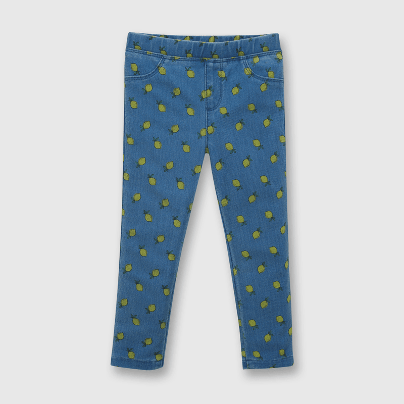 Jegging de niña limones azul (3 meses a 3 años)