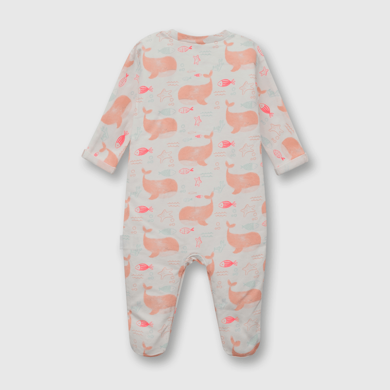 Osito de bebé niña ballenas blanco (0 a 6 meses)