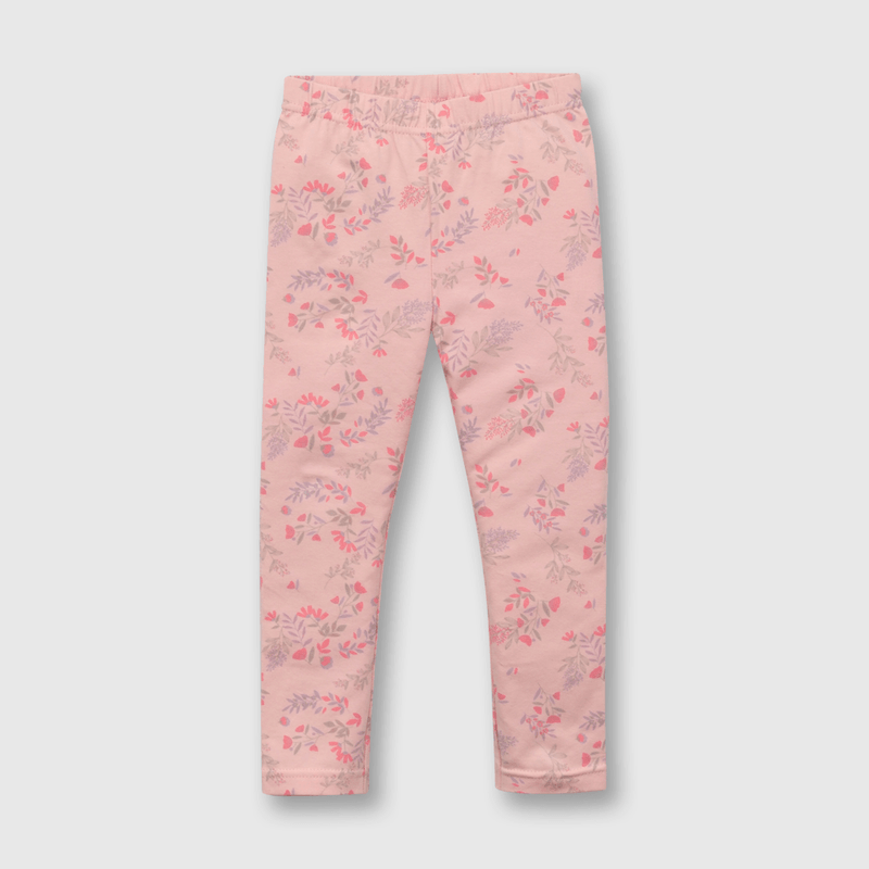 Pata de niña con flores rosado (3 meses a 3 años)