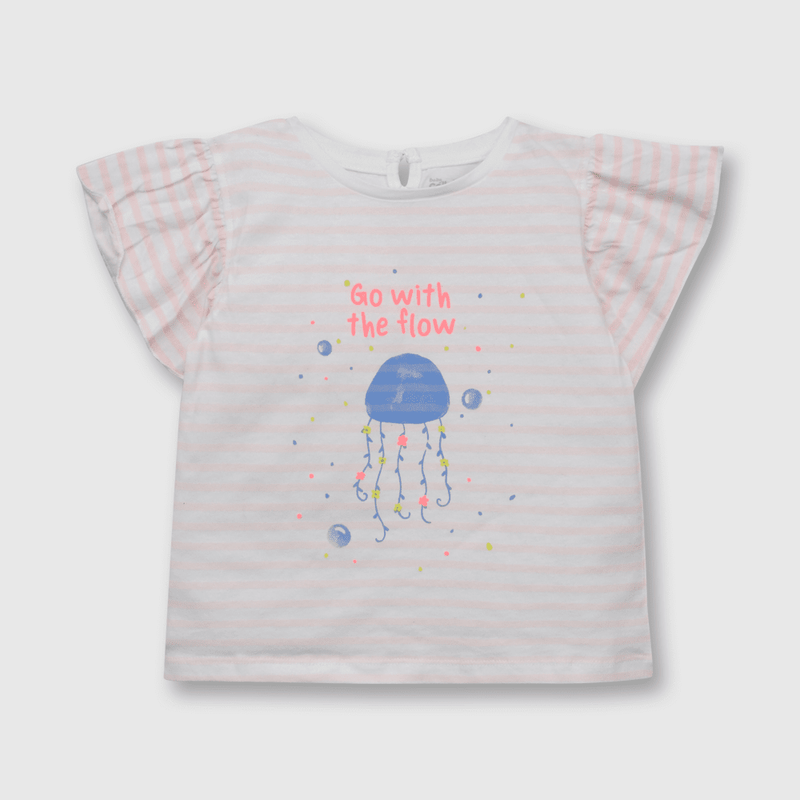Polera de niña meduza rosado (3 meses a 3 años)