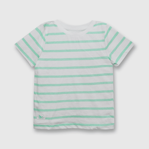 Polera de niño listada verde (3 meses a 3 años)
