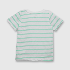 Polera de niño listada verde (3 meses a 3 años)