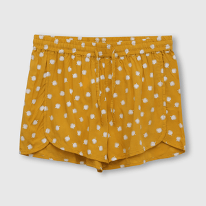 Short de niña etnico de viscosa amarillo (2 años a 12 años)