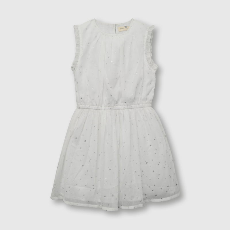Vestido de niña ceremonia con estrellas blanco (2 años a 12 años)