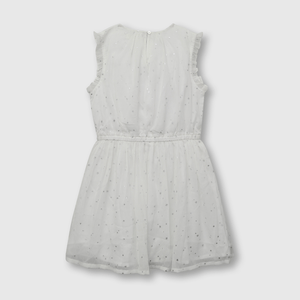 Vestido de niña ceremonia con estrellas blanco (2 años a 12 años)
