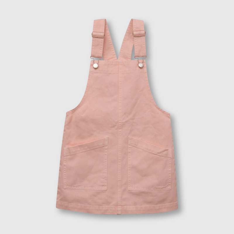 Vestido de niña jardinera rosado (2 años a 12 años)