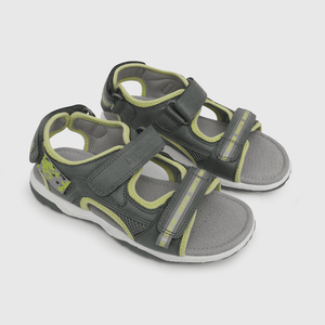 Sandalia de niño abierta camuflaje y punta ajustable gris (28 a 38)