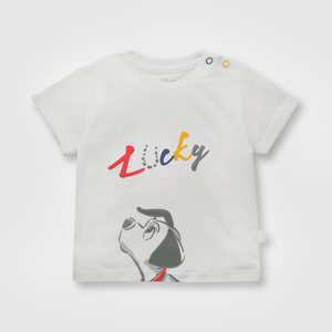 Polera de bebé niño Dalmatas blanco (0 a 12 meses)