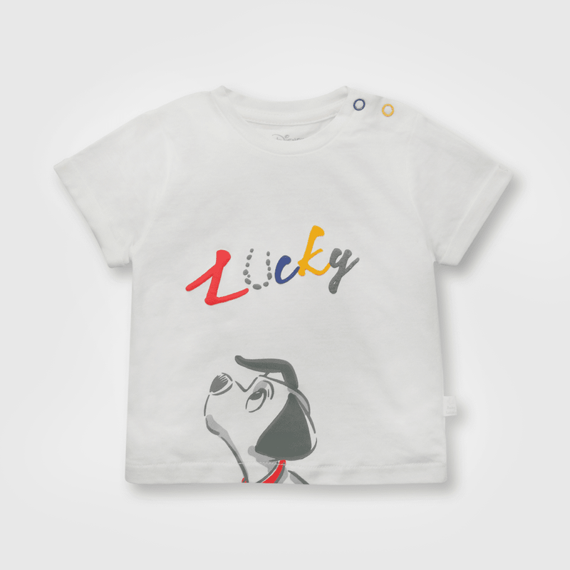 Polera de bebé niño Dalmatas blanco (0 a 12 meses)