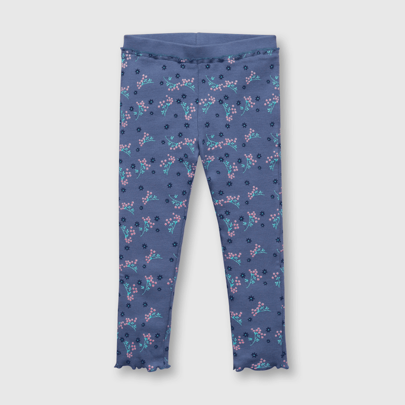 Pata de niña con mini flores azul (3 meses a 3 años)