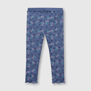 Pata de niña con mini flores azul (3 meses a 3 años)