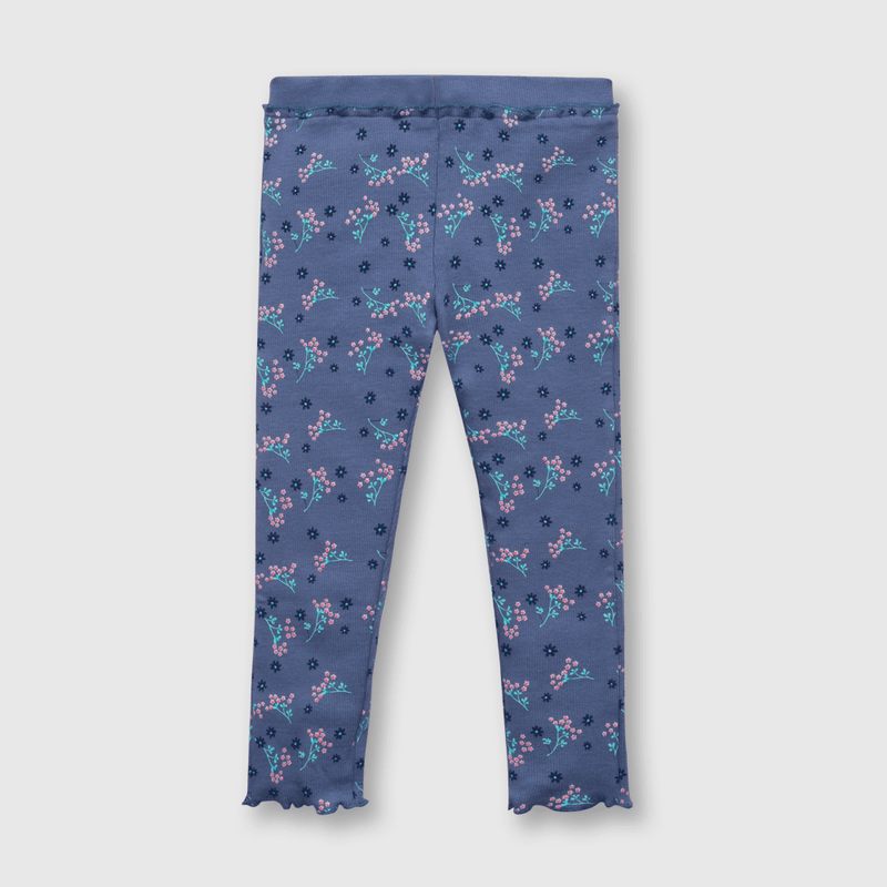 Pata de niña con mini flores azul (3 meses a 3 años)