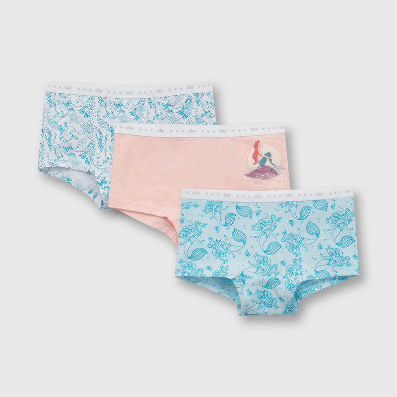 Calzón de niña 3 pack pantaleta Ariel calipso claro (2 años a 12 años)