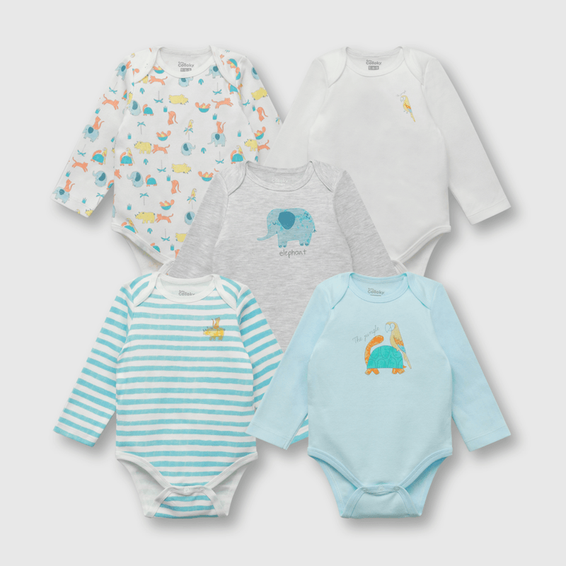 Pack bodies de bebé niño safari pack 5 gris (0 a 2 años)