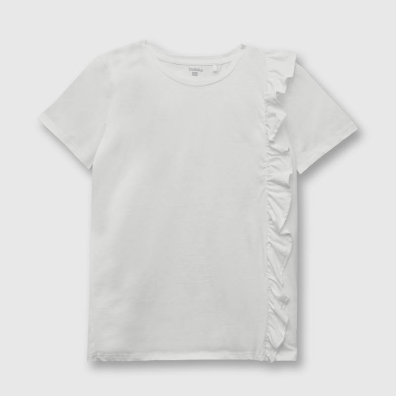 Polera de mujer con vuelo blanco (S a L)
