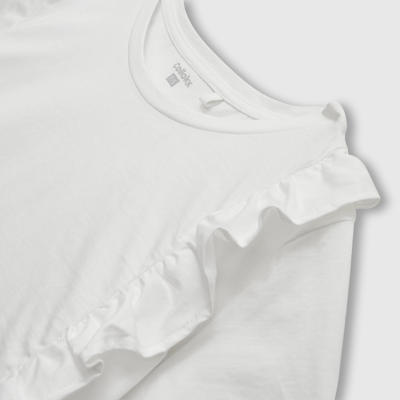 Polera de mujer con vuelo blanco (S a L)