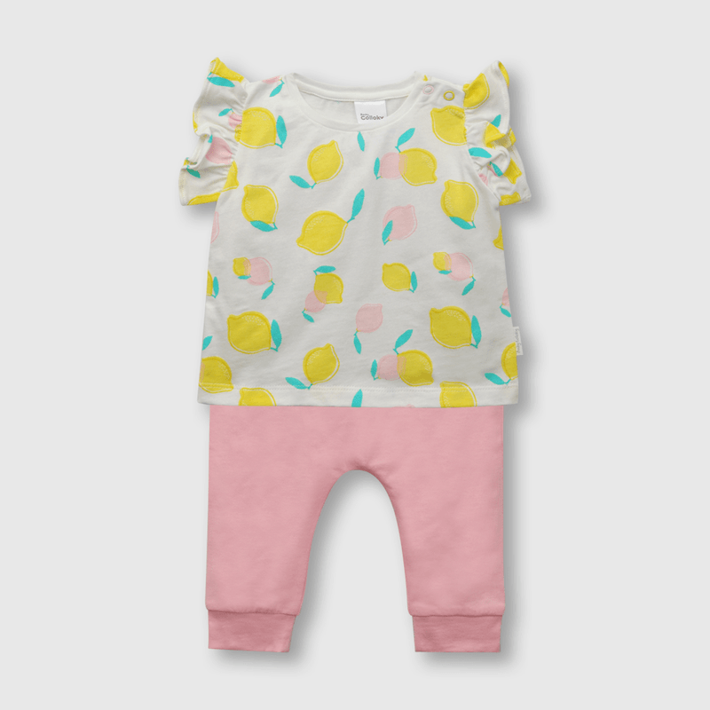 Conjunto de bebe niña frutas blanco (0 a 6 meses)