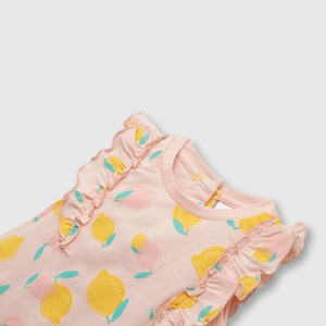 Osito de bebe niña frutas rosado (0 a 6 meses)