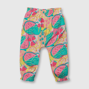 Pantalón de niña tropical rosado (3 meses a 3 años)