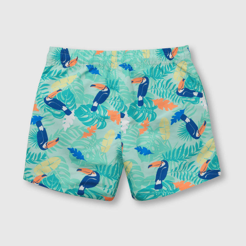Traje de baño de niño tropical verde (2 años a 12 años)