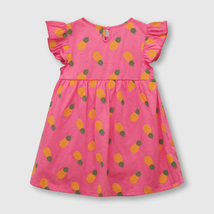 Vestido de niña limones rosado (3 meses a 3 años)