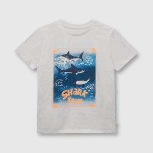 Polera de niño tiburones blanco (2 años a 12 años)