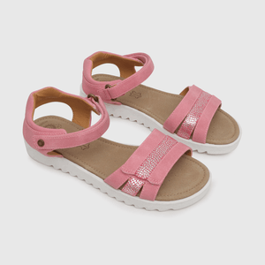Sandalia de niña abierta con punta ajustable rosado (28 a 36)