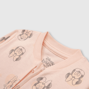 Pijama de bebé niña de algodón enterito Minnie rosado (0 a 24 meses)