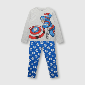 Pijama de niño de algodón Capitan America gris (2 a 12 años)