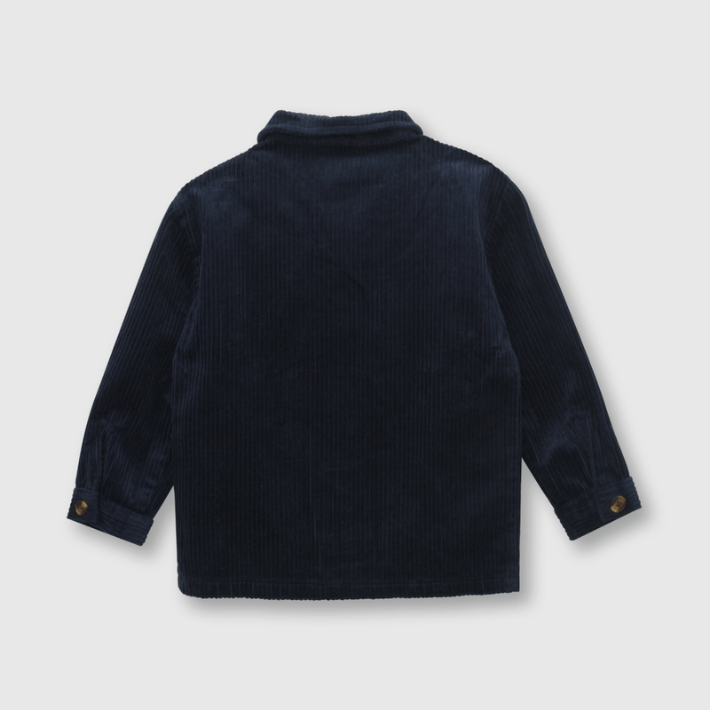 Camisa de bebé niño de cotele azul (3 a 36 meses)