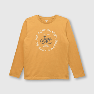 Polera de niño bicicleta amarillo (2 a 12 años)