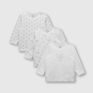 Camiseta baby de niño 3 pack Winnie Pooh gris (0 a 24 meses)